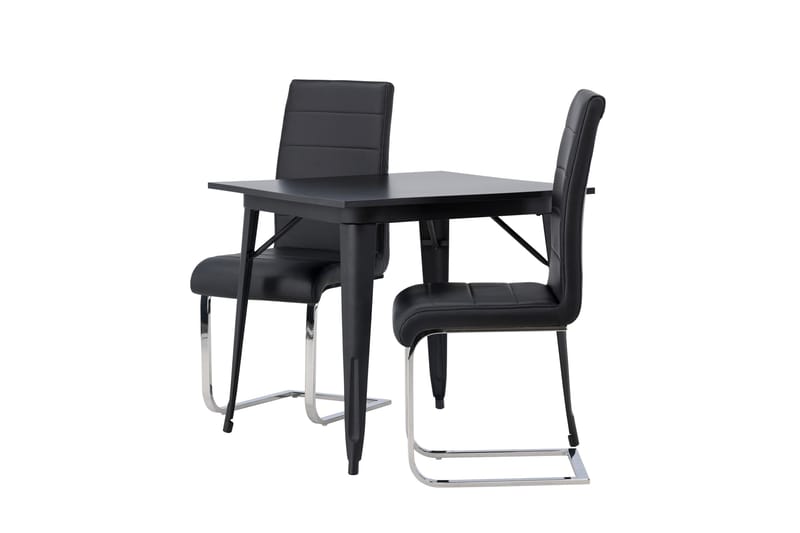 Tempe Matgrupp 80 cm Rektangulär med 2 Tempo stolar - Svart - Products - Möbler - Bord & matgrupp - Matgrupp