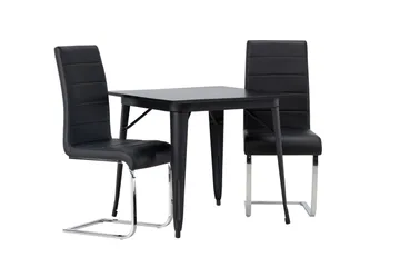 Tempe Matgrupp 80 cm Rektangulär med 2 Tempo stolar - Svart - Products - Möbler - Bord & matgrupp - Matgrupp