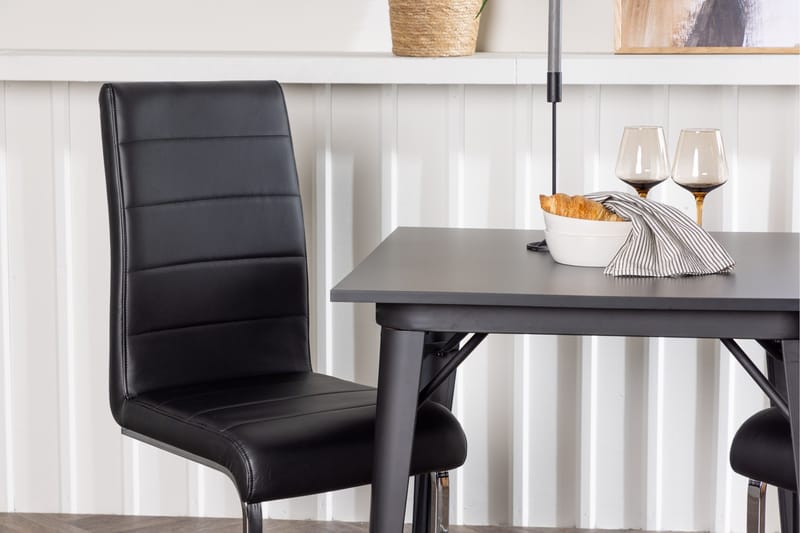 Tempe Matgrupp 80 cm Rektangulär med 2 Tempo stolar - Svart - Products - Möbler - Bord & matgrupp - Matgrupp