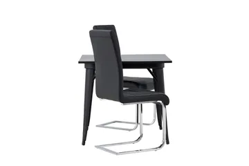 Tempe Matgrupp 80 cm Rektangulär med 2 Tempo stolar - Svart - Products - Möbler - Bord & matgrupp - Matgrupp