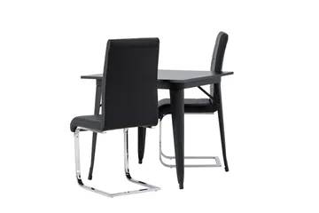 Tempe Matgrupp 80 cm Rektangulär med 2 Tempo stolar - Svart - Products - Möbler - Bord & matgrupp - Matgrupp