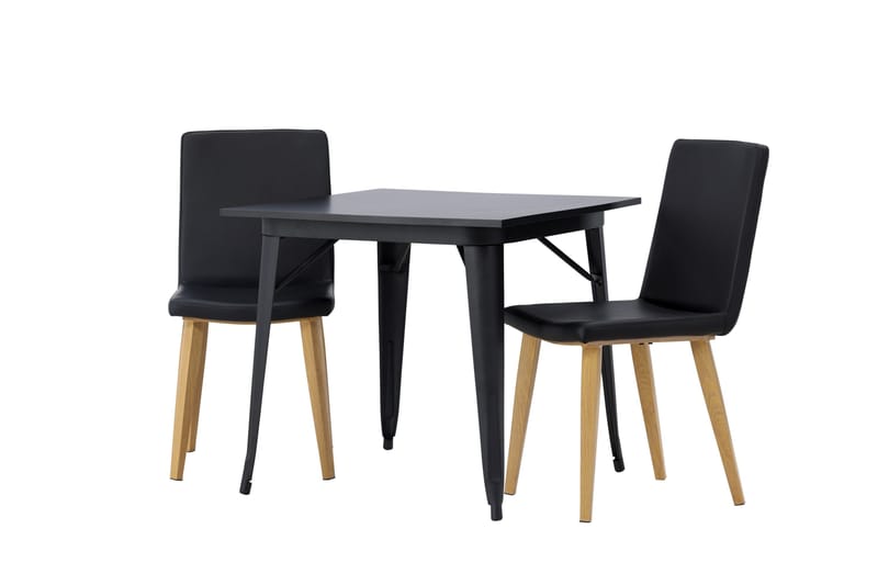 Tempe Matgrupp 80 cm Rektangulär med 2 Today stolar - Svart - Products - Möbler - Bord & matgrupp - Matgrupp