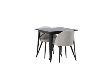 Tempe Matgrupp 80 cm Rektangulär med 2 Velvet stolar - Svart - Products - Möbler - Bord & matgrupp - Matgrupp