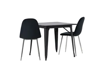 Tempe Matgrupp 80 cm Rektangulär med 2 Polar stolar - Svart - Products - Möbler - Bord & matgrupp - Matgrupp