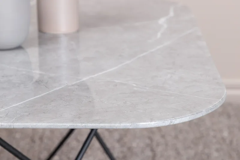 Tristar Soffbord 80 cm - Marmor/Grå/Svart - Products - Möbler - Bord & matgrupp - Soffbord