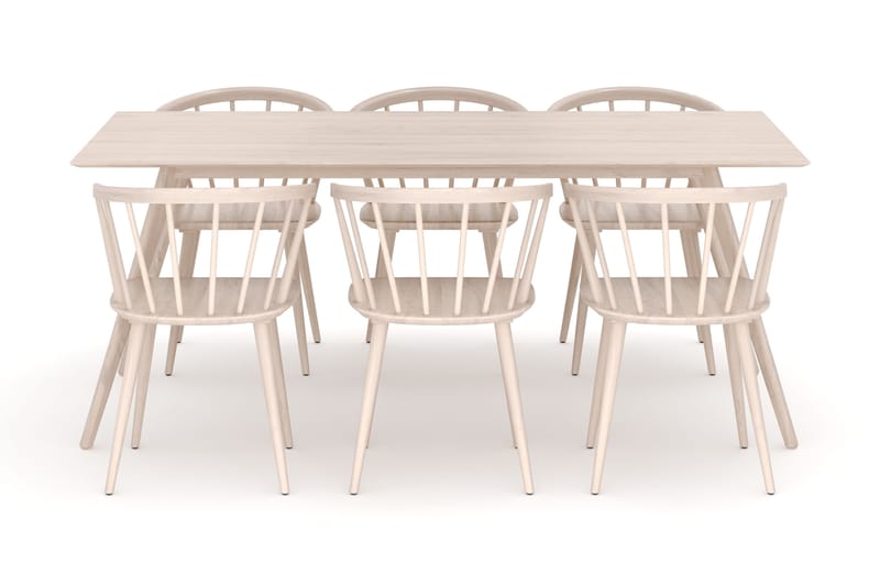 Tyrö Matgrupp med 6 st Tyrö Karmstolar - Whitewash/Whitewash - Products - Möbler - Bord & matgrupp - Matgrupp