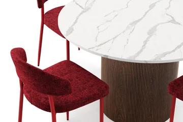 Uppveda Matbord 120 cm Rund med 4 st Jairam Matstolar - Brun - Products - Möbler - Bord & matgrupp - Matgrupp