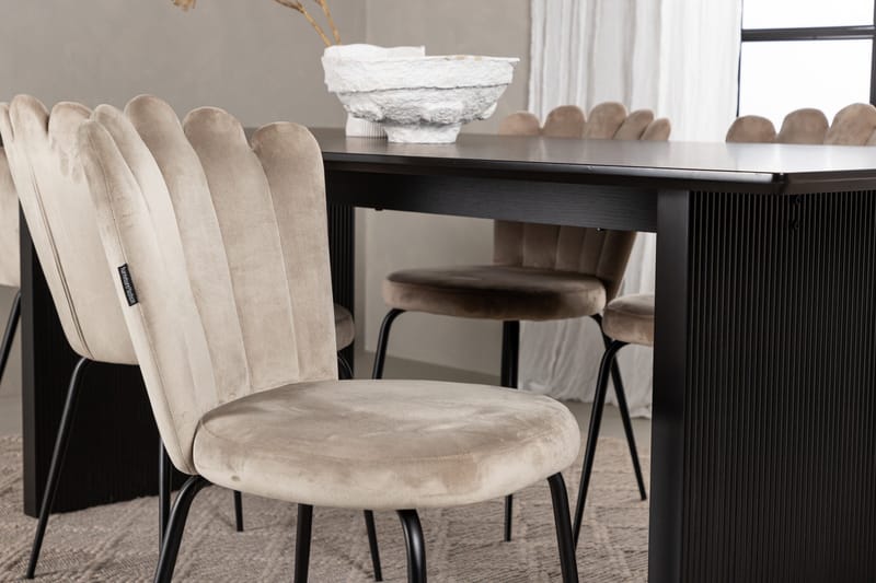 Vail Matgrupp 200 cm Rektangulär med 4 Limhamn stolar - Beige - Products - Möbler - Bord & matgrupp - Matgrupp