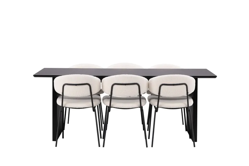 Vail Matgrupp 200 cm Rektangulär med 6 Chico Stolar - Svart - Products - Möbler - Bord & matgrupp - Matgrupp