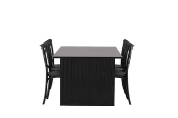 Vail Matgrupp 200 cm Rektangulär med 6 Crosett stolar - Svart - Products - Möbler - Bord & matgrupp - Matgrupp