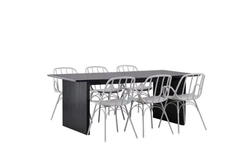 Vail Matgrupp 200 cm Rektangulär med 6 Dyrön stolar - Svart - Products - Möbler - Bord & matgrupp - Matgrupp