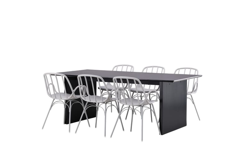 Vail Matgrupp 200 cm Rektangulär med 6 Dyrön stolar - Svart - Products - Möbler - Bord & matgrupp - Matgrupp