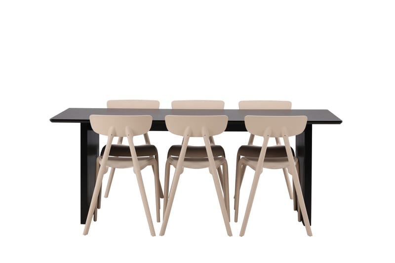 Vail Matgrupp 200 cm Rektangulär med 6 Ursholmen stolar, Beige