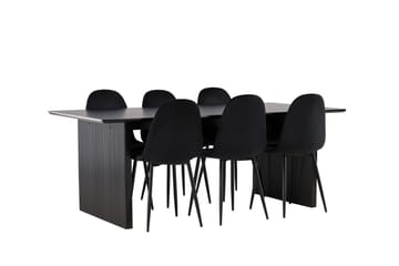 Vail Matgrupp 200 cm Rektangulär med 6 Polar stolar - Svart - Products - Möbler - Bord & matgrupp - Matgrupp