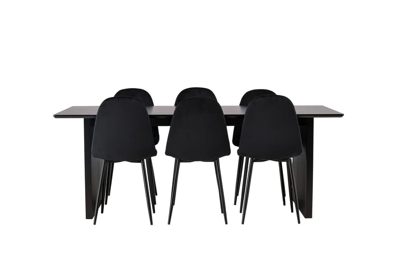 Vail Matgrupp 200 cm Rektangulär med 6 Polar stolar - Svart - Products - Möbler - Bord & matgrupp - Matgrupp
