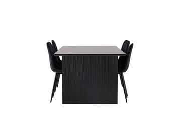 Vail Matgrupp 200 cm Rektangulär med 6 Polar stolar - Svart - Products - Möbler - Bord & matgrupp - Matgrupp