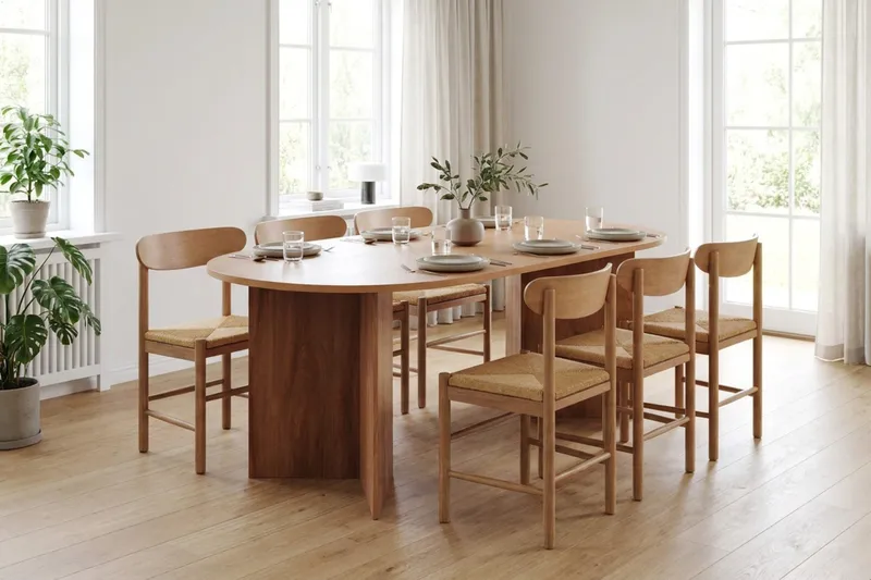 Vera Matgrupp rektangulärt 180 cm Ek med 6 Malte Matstolar - Ek - Products - Möbler - Bord & matgrupp - Matgrupp