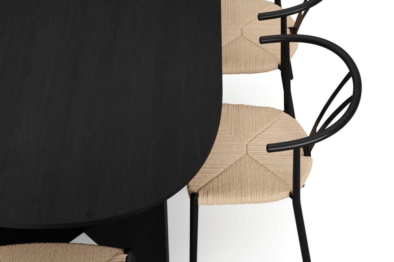 Vera Matgrupp rektangulärt 180 cm Svart med 6 Elysia Matstolar - Svartlaserad ek - Products - Möbler - Bord & matgrupp - Matgrupp
