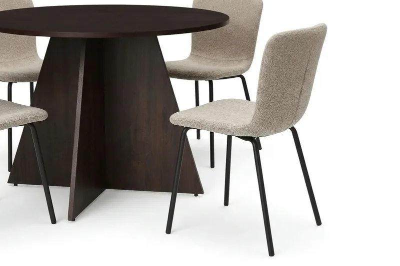 Vera Matgrupp runt 110 cm Rökt Ek med 4 Katy Matstolar - Rökt ek - Products - Möbler - Bord & matgrupp - Matgrupp