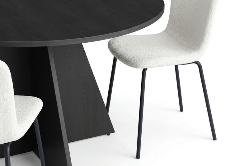 Vera Matgrupp runt 130 cm Svart med 6 Katy Matstolar - Svartlaserad ek - Products - Möbler - Bord & matgrupp - Matgrupp