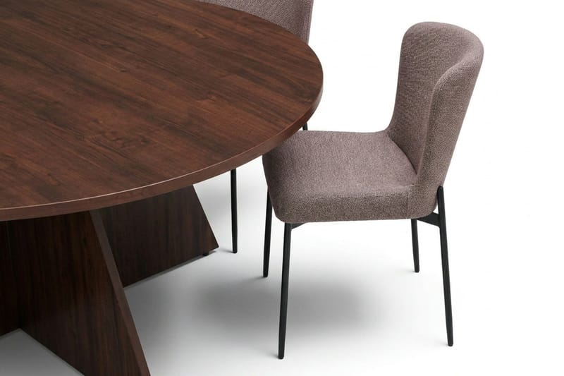 Vera Matgrupp runt 150 cm Valnöt med 6 Elsie Matstolar - Valnöt - Products - Möbler - Bord & matgrupp - Matgrupp