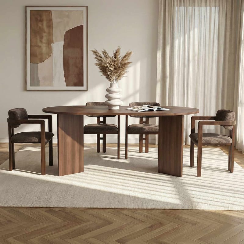 Vintar Matbord- och stolset 180x75x90 cm 5 delar - Milano Valnöt, Mörk valnöt, Brun - Products - Möbler - Bord & matgrupp - Matgrupp