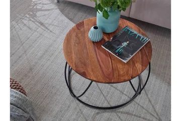 Willowdale Soffbord 60 cm Runt - Trä/Valnötsbrun/Svart - Products - Möbler - Bord & matgrupp - Soffbord