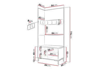 Dunvegan Hallmöbelset 84x46 cm Black - Products - Möbler - Hallmöbler - Möbelset för hall & entre