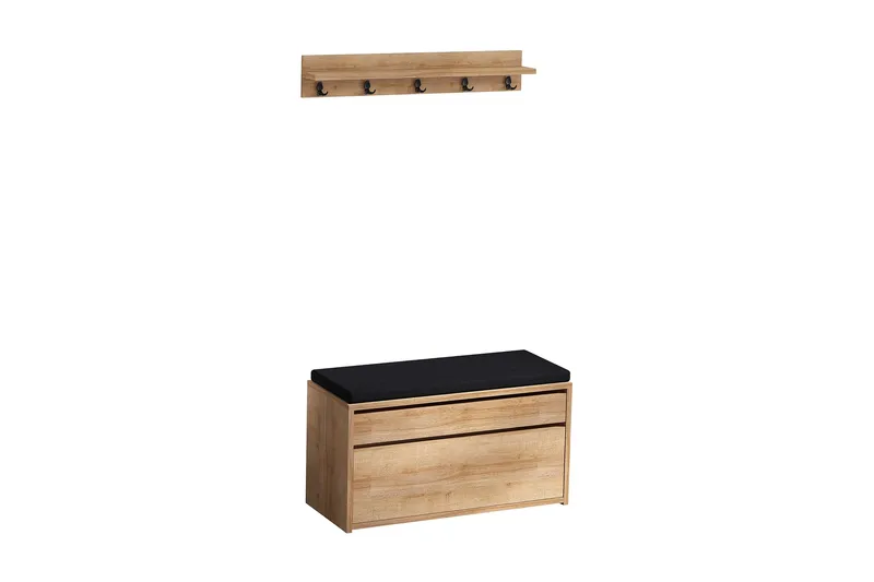 Hallmöbelset 35x80 cm - Natur/Svart - Products - Möbler - Hallmöbler - Möbelset för hall & entre