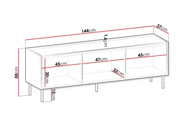 Akihito Tv-bänk 144 cm - Brun - Products - Möbler - TV- & Mediamöbler - TV bänk & mediabänk