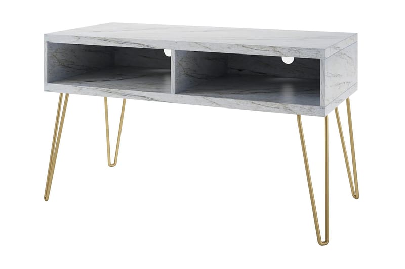 Athena Tv-bänk 107x50 cm Vit/Marmormönster - Novogratz - Products - Möbler - TV- & Mediamöbler - TV bänk & mediabänk