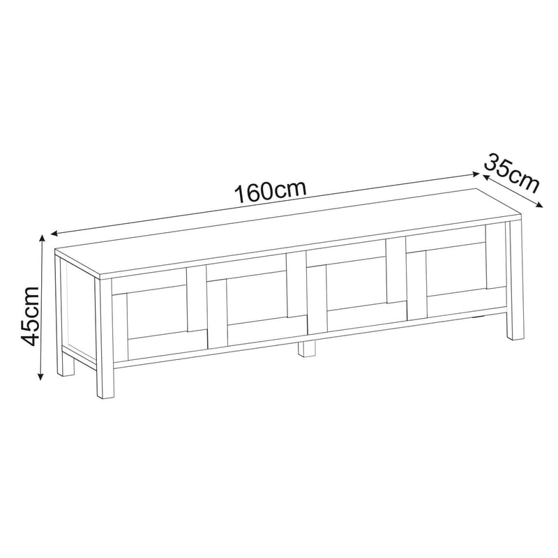 Belor TV-bänk 160x45x35 cm - Vit - Products - Möbler - TV- & Mediamöbler - TV bänk & mediabänk