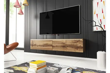 Cuguen TV-bänk 140 cm LED-belysning - Trä/Natur|Vit LED - Products - Möbler - TV- & Mediamöbler - TV bänk & mediabänk