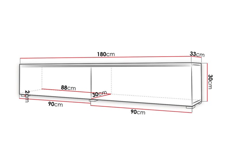 Cuguen Tv-skåp 180 cm - Natur - Products - Möbler - TV- & Mediamöbler - TV bänk & mediabänk