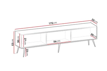 Edson Tv-bänk 175 cm - Svart - Products - Möbler - TV- & Mediamöbler - TV bänk & mediabänk