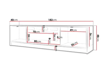 Gudelia Tv-bänk 182 cm - Svart - Products - Möbler - TV- & Mediamöbler - TV bänk & mediabänk