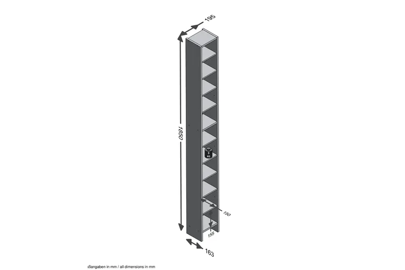 Hallo CD-hylla 20 cm - Betong - Products - Möbler - TV- & Mediamöbler - CD-hylla & DVD-hylla