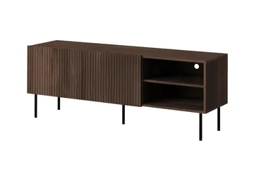 Hammarstrand Ribbad TV Bänk mörk trä med förvaring - 42 cm djup 150 cm bred 58 cm hög - Valnöt - Products - Möbler - TV- & Mediamöbler - TV bänk & mediabänk