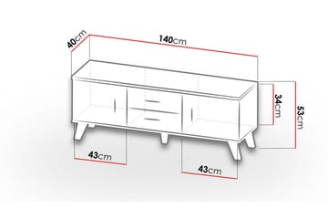 Kardos Tv-möbelset 140 cm - Natur/Svart - Products - Möbler - TV- & Mediamöbler - TV-möbelset