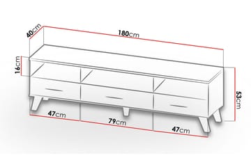 Kardos Tv-möbelset 180 cm - Natur/Svart - Products - Möbler - TV- & Mediamöbler - TV-möbelset