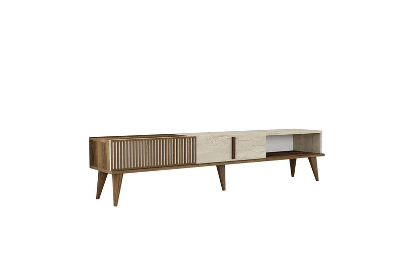 Lissione Tv-bänk 180 cm, Valnöt/Beige