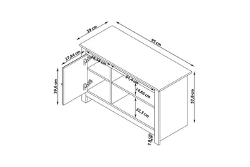 Lowboard Emerald 95x39x58 cm, Natur/Grå - 95x39x58 cm, Natur/Grå - Products - Möbler - TV- & Mediamöbler - TV bänk & mediab änk