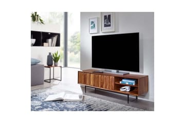 Lowboard Wohnling Massivt trä med förvaring 2 dörrar tryck för att öppna lantligt - Products - Möbler - TV- & Mediamöbler - TV bänk & mediabänk