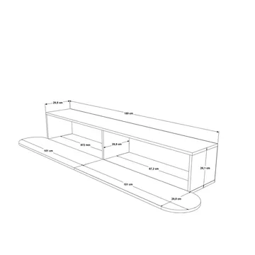Lumina TV-bänk 180x29,5x31,6 cm - Vit - Products - Möbler - TV- & Mediamöbler - TV bänk & mediabänk