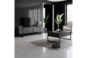 Luxe Tv-bänk 180x50 cm Svart - Hanah Home - Products - Möbler - TV- & Mediamöbler - TV bänk & mediabänk