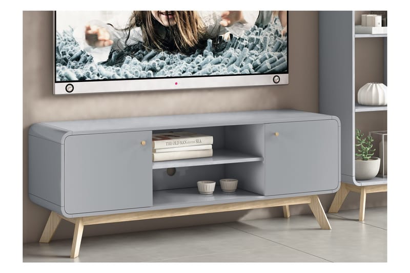 Olivet Tv-bänk 140 cm - Grå - Products - Möbler - TV- & Mediamöbler - TV bänk & mediabänk