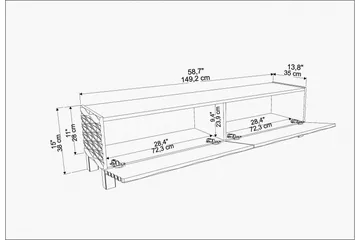 Rinorea Tv-bänk 149,2x38 cm - Vit - Products - Möbler - TV- & Mediamöbler - TV bänk & mediabänk