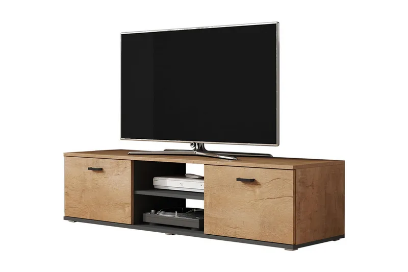 Ruskelsby TV-bänk 140 cm - Ek/Svart - Products - Möbler - TV- & Mediamöbler - TV bänk & mediabänk