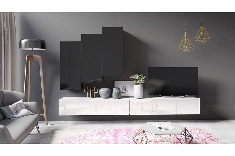 Tessan Tv-möbelset - Svart/Vit - Products - Möbler - TV- & Mediamöbler - TV-möbelset