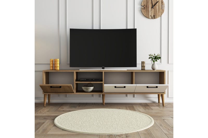 Tv-bänk & mediabänk Essexa Tv-bänk Brun/Vit - Products - Möbler - TV- & Mediamöbler - TV bänk & mediabänk